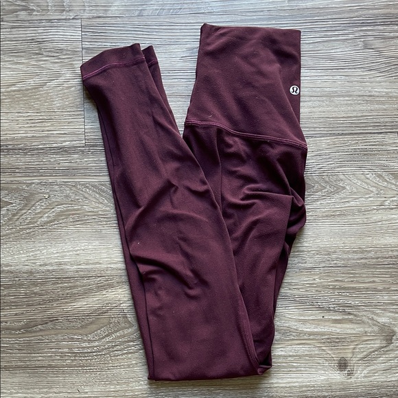 lululemon athletica Pants - Lululemon Athletica High-Waisted Burgundy Leggins Size: 4